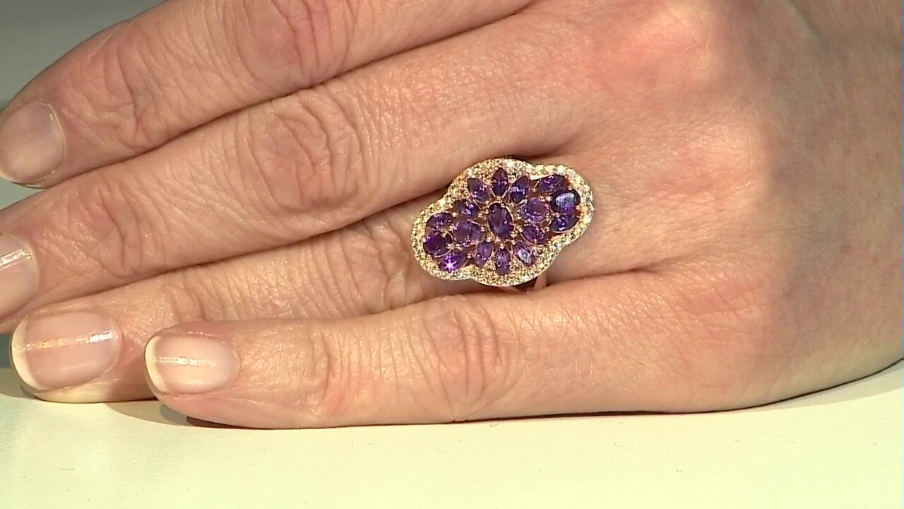 Video Zambian Amethyst Silver Ring