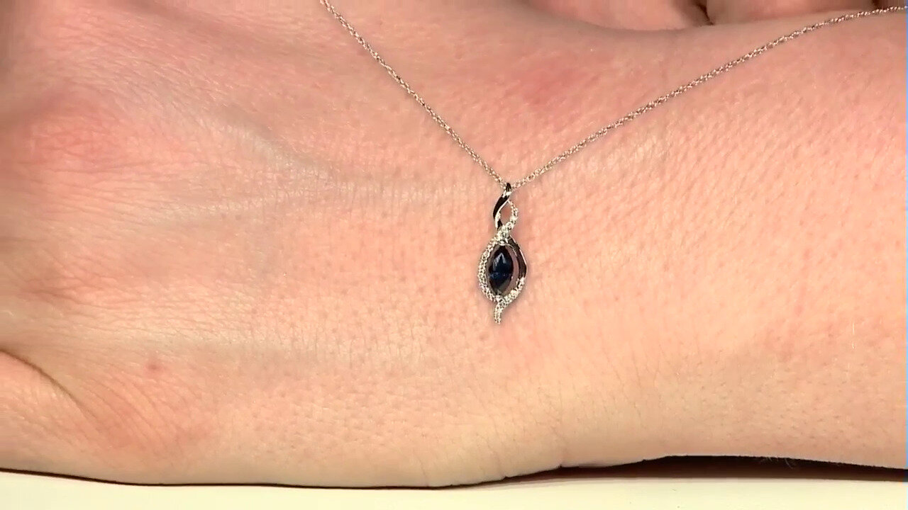 Video 10K Ceylon Blue Sapphire Gold Necklace