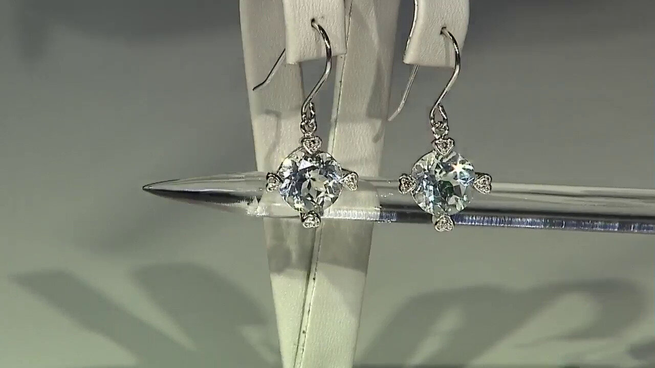 Video White Topaz Silver Earrings