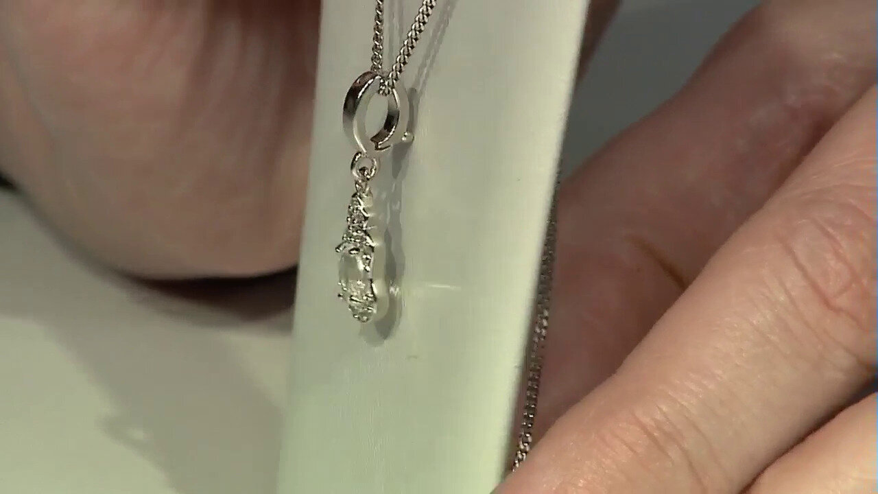 Video White Sapphire Silver Pendant