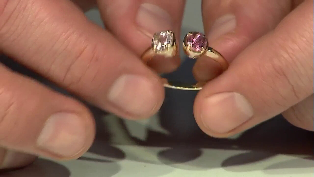 Video Anillo en oro con Turmalina rosa de Nigeria (Adela Gold)