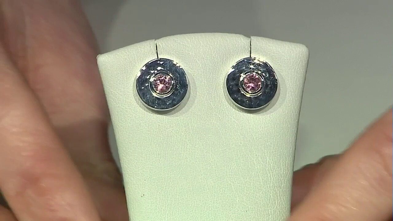 Video Brazilian Pink Tourmaline Silver Earrings (Pallanova)