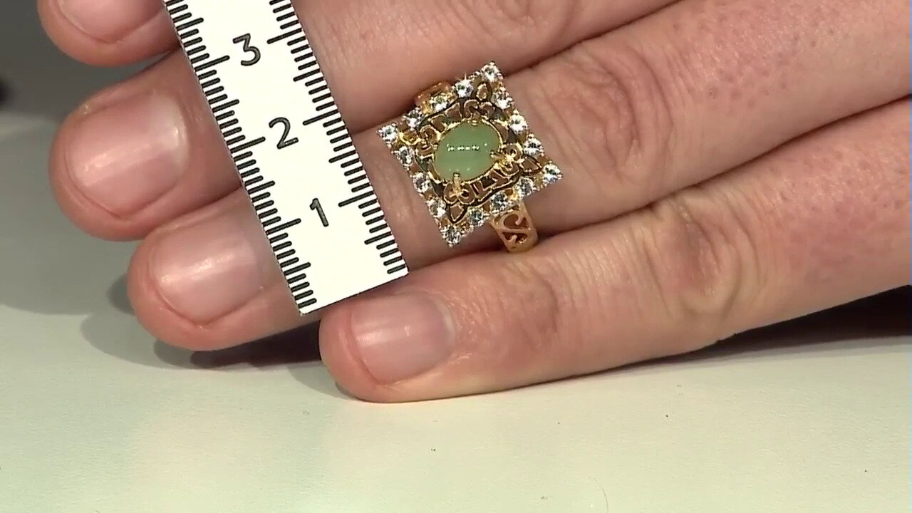 Video Zilveren ring met een keizerlijk chrysopraas