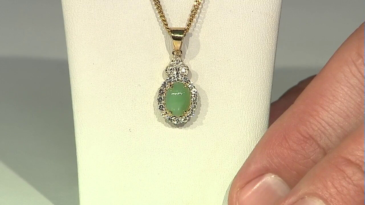 Video Zilveren hanger met een keizerlijk chrysopraas