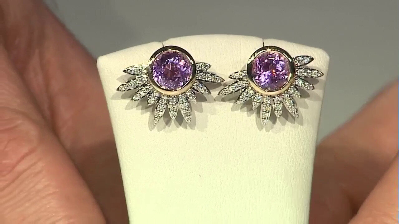 Video 9K Patroke Kunzite Gold Earrings (de Melo)