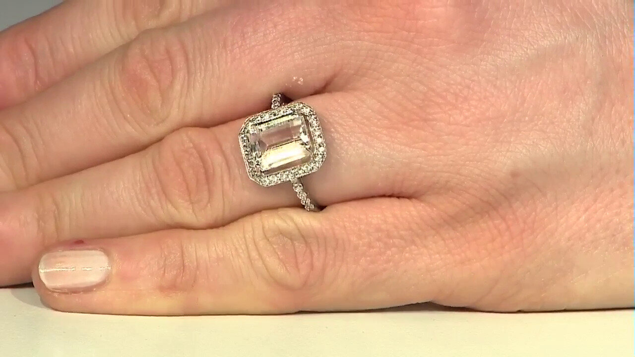 Video Zilveren ring met een kanariegele kunziet