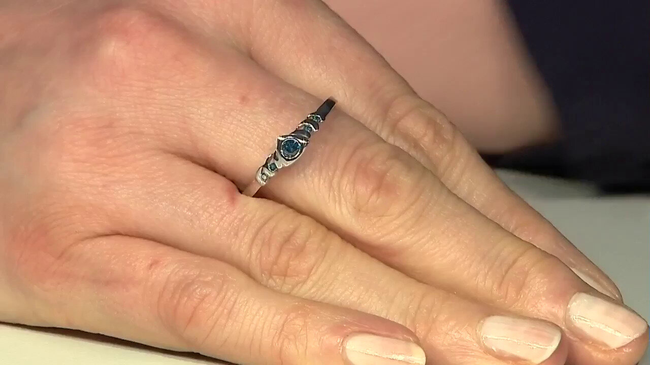 Video Zilveren ring met een Fancy diamant