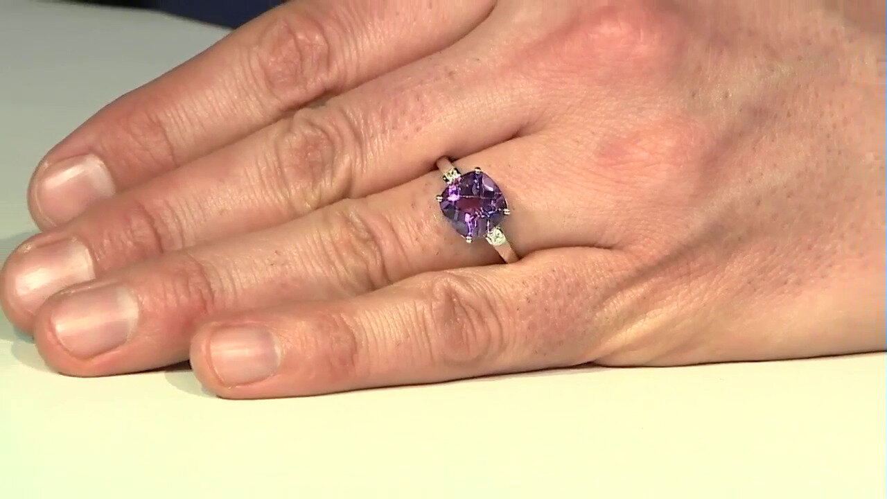 Video Amethyst Silver Ring