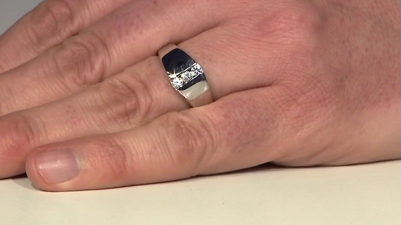 Video White Sapphire Silver Ring