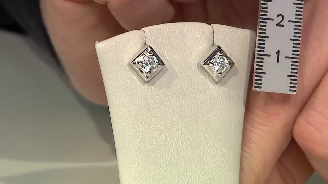 Video Zircon Silver Earrings