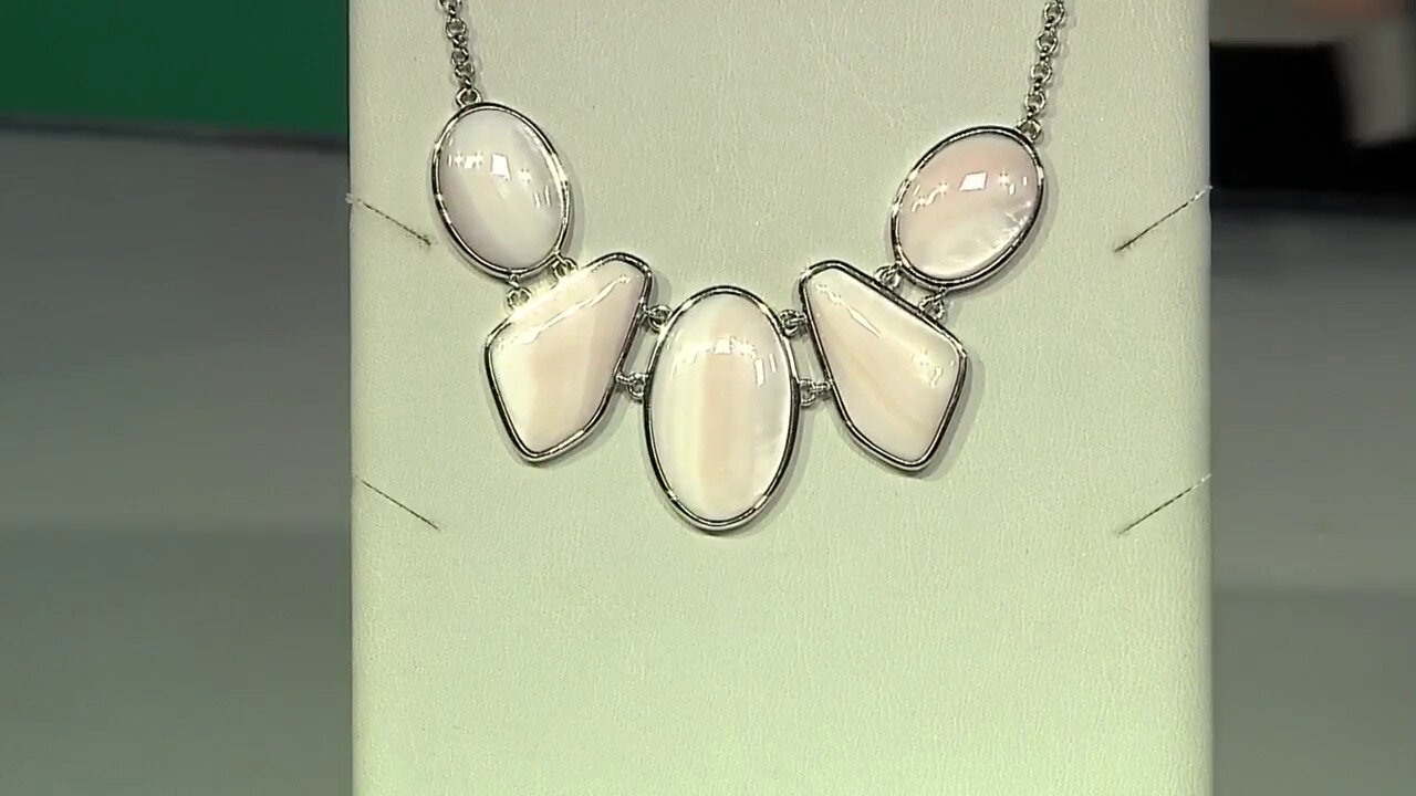 Video Mother of Pearl Silver Necklace