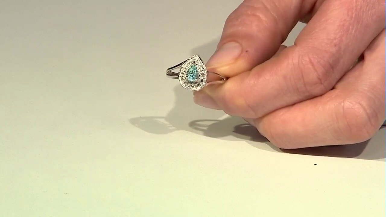 Video Fluoro Green Apatite Silver Ring