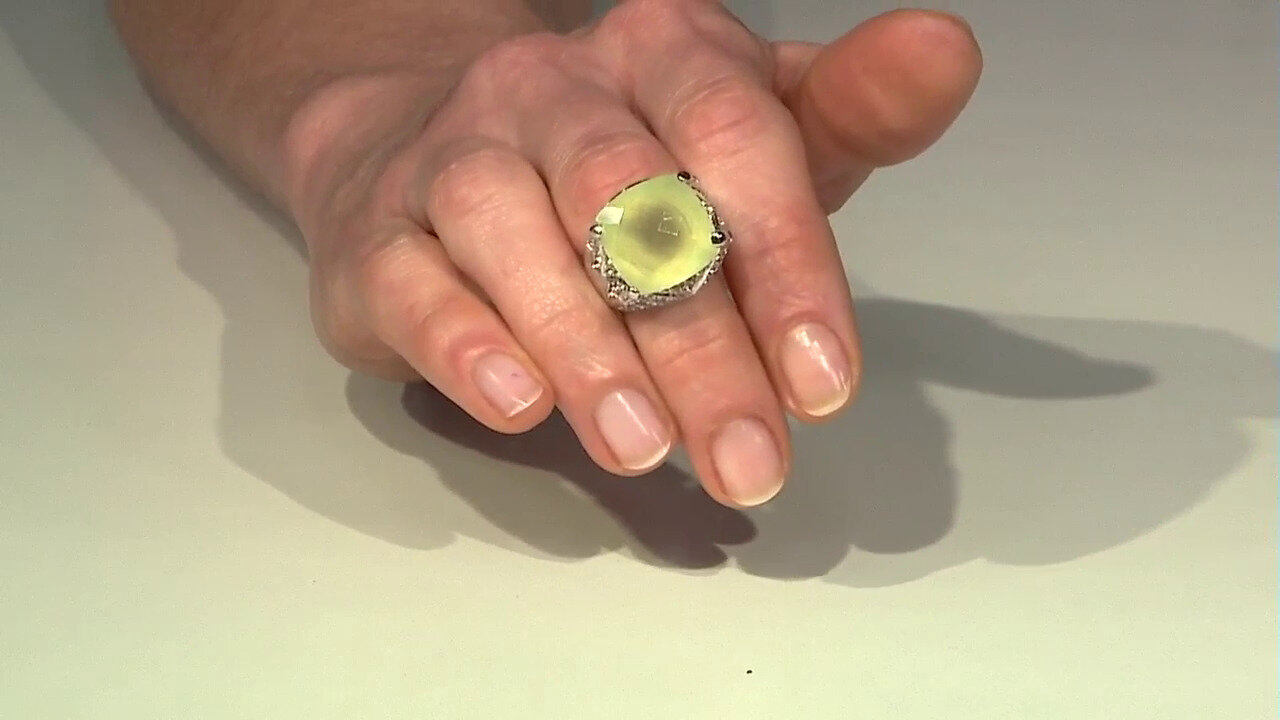 Video Prehnite Silver Ring