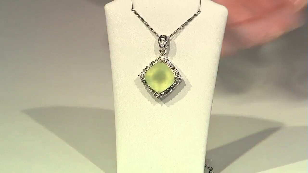 Video Prehnite Silver Pendant