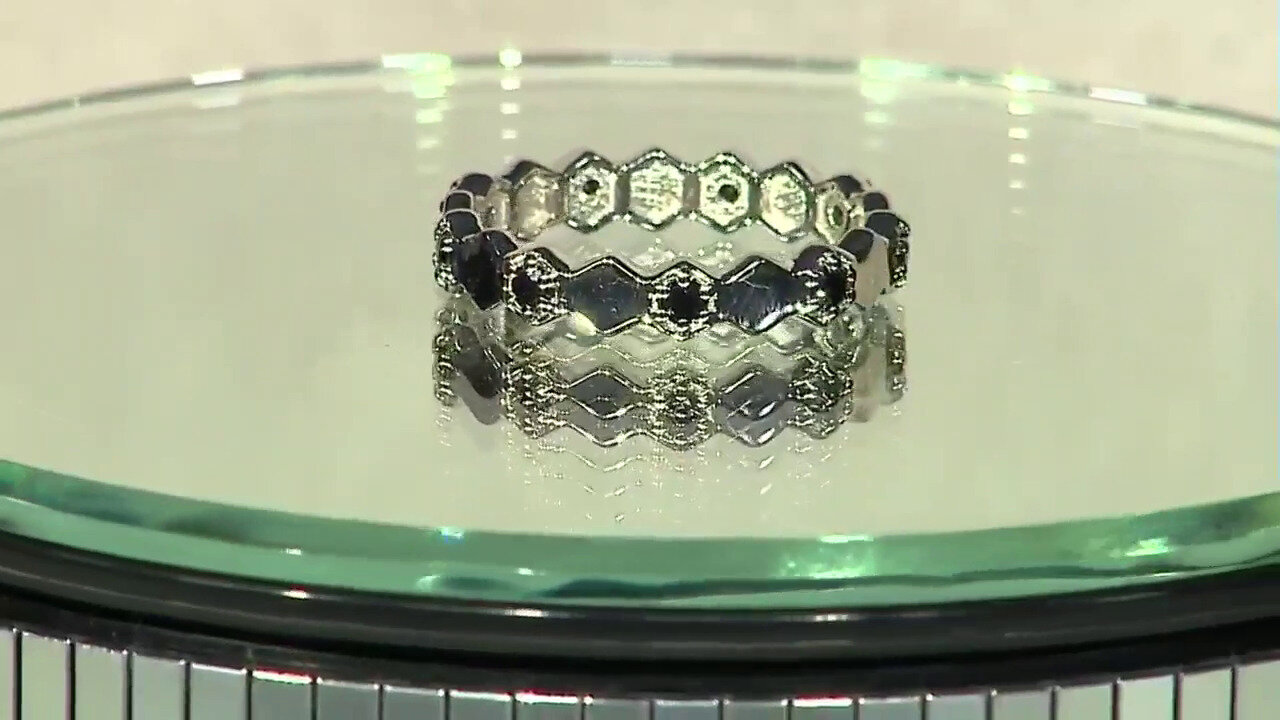 Video Black Spinel Silver Ring