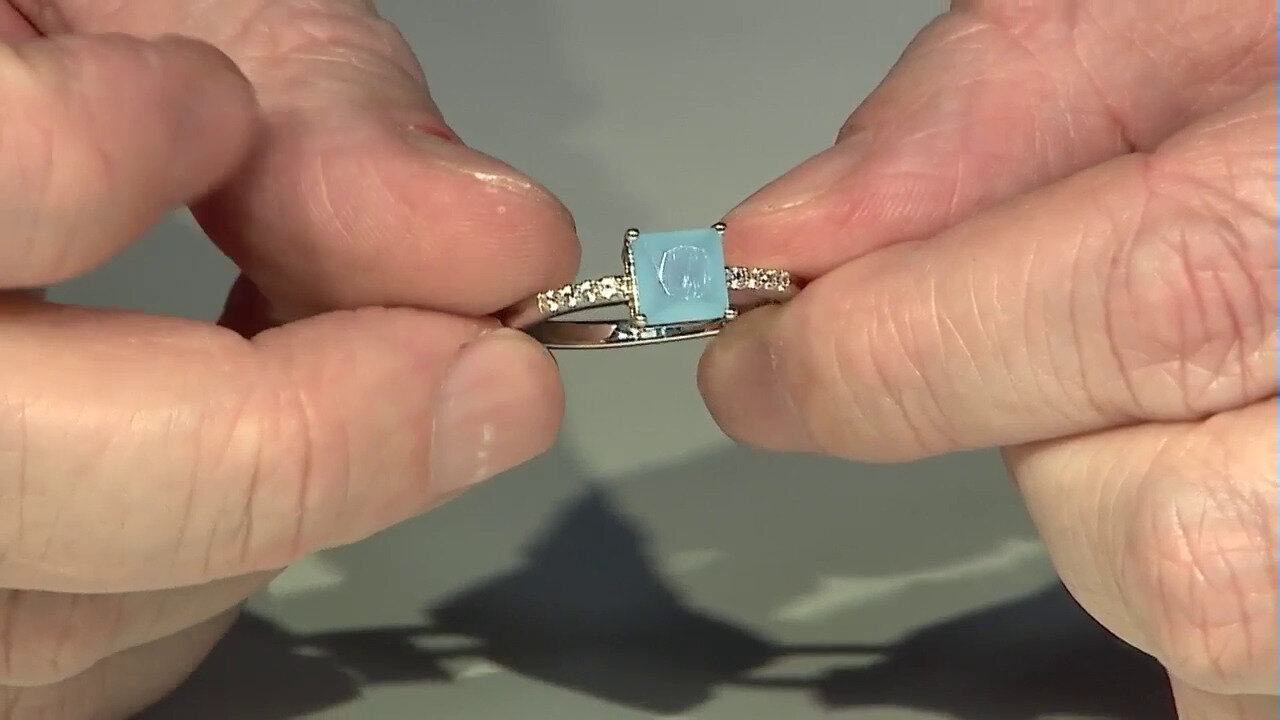 Video Blue Chalcedony Silver Ring