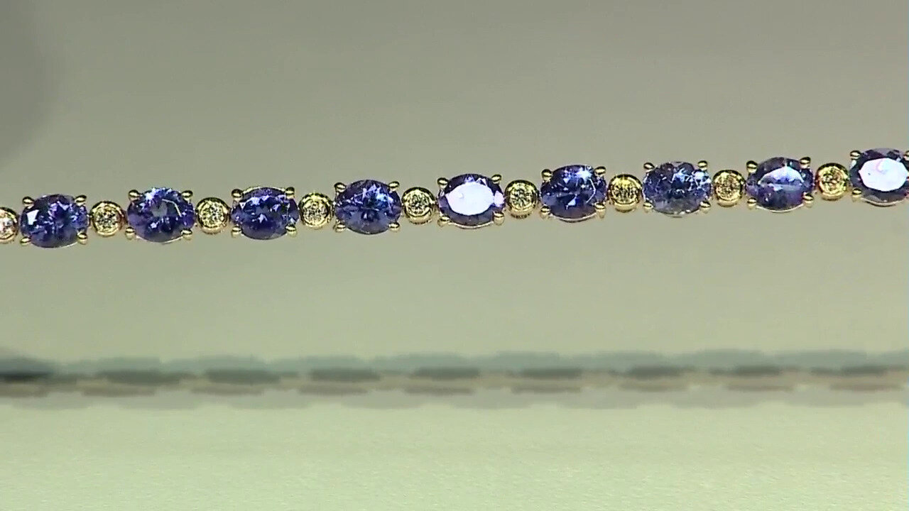 Video 10K AAA Tanzanite Gold Bracelet