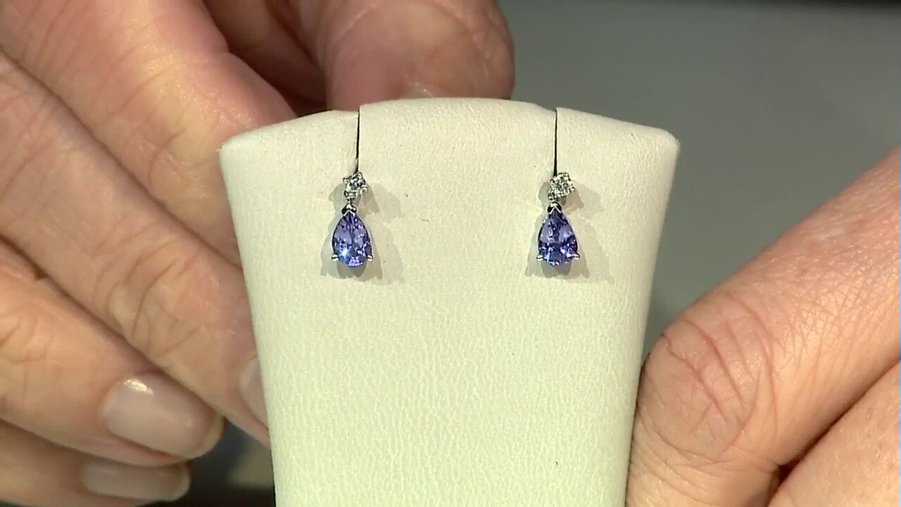 Video 10K AAA Tanzanite Gold Earrings