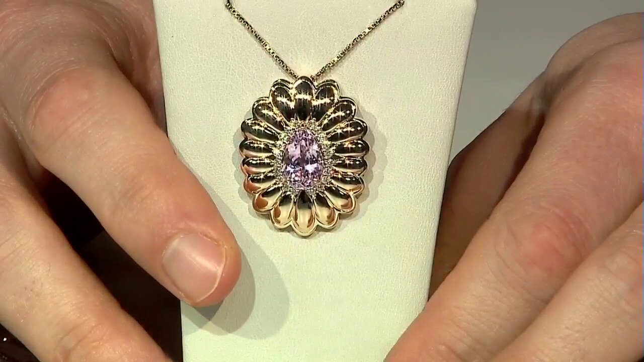 Video 9K Patroke Kunzite Gold Pendant (de Melo)