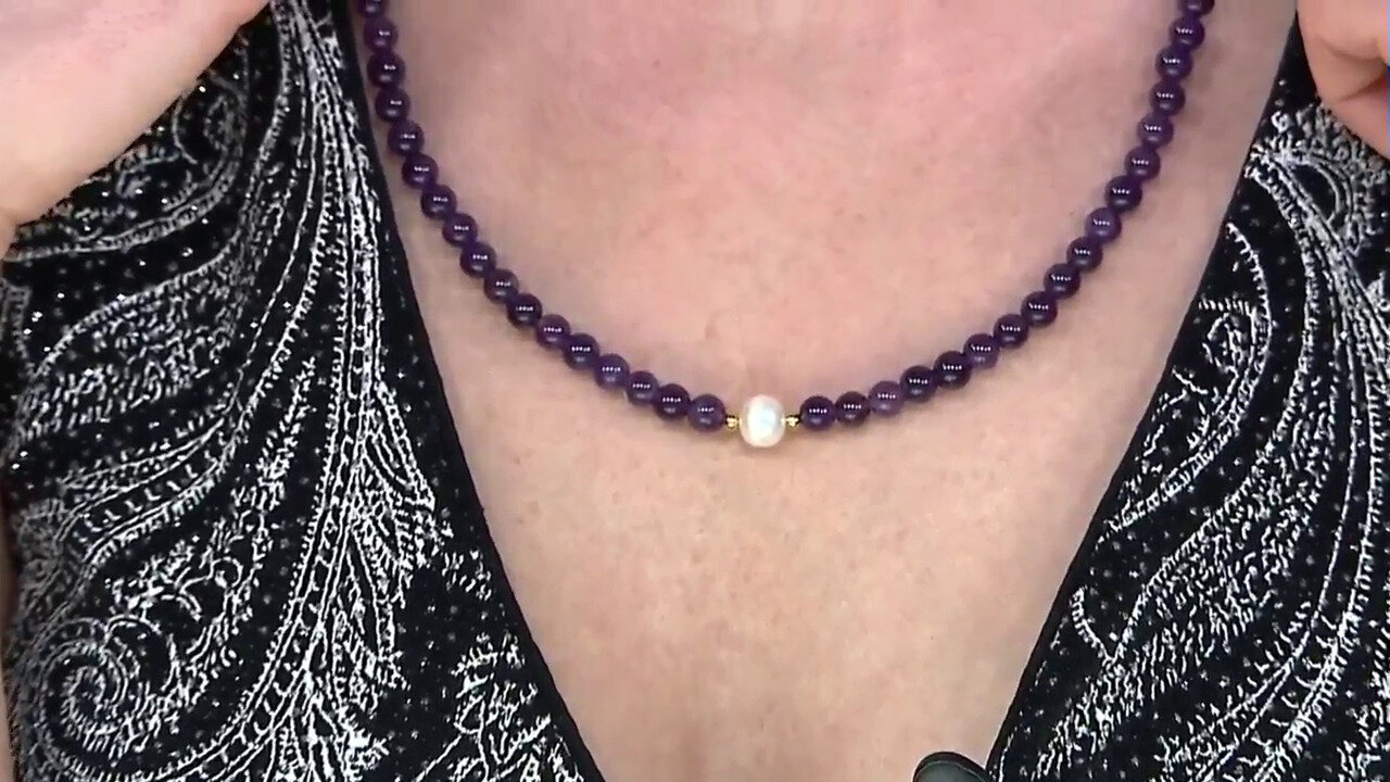 Video White Freshwater Pearl Silver Necklace