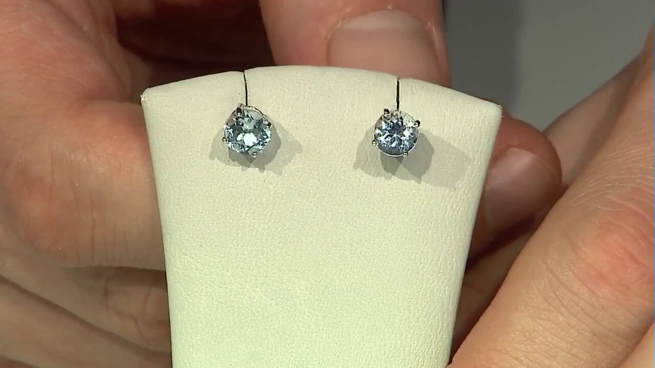 Video Sky Blue Topaz Silver Earrings