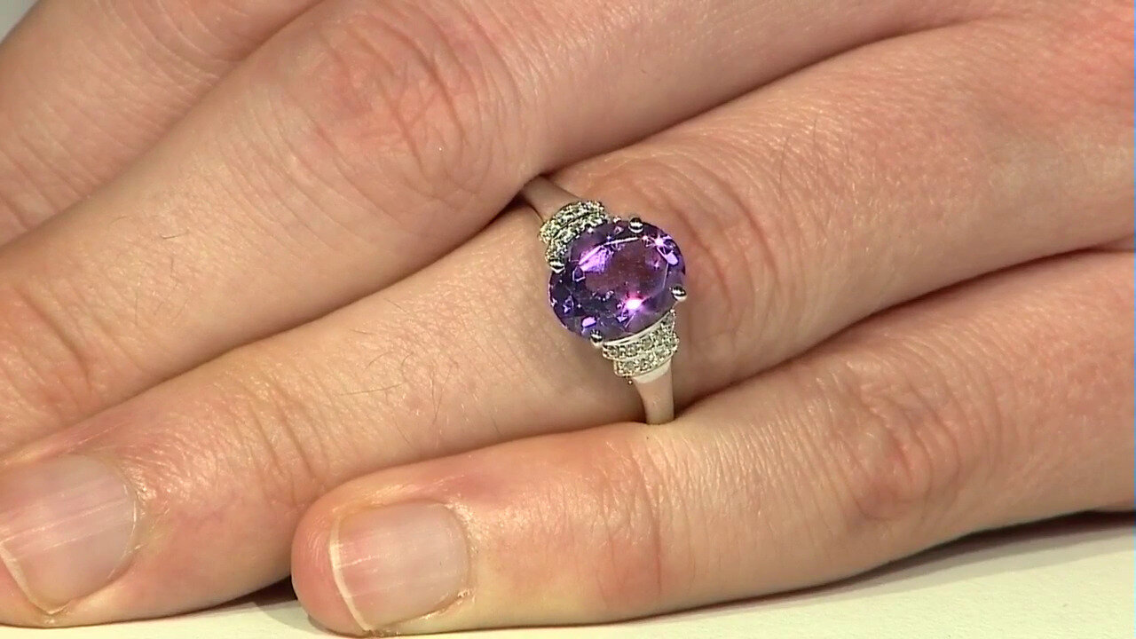 Video Amethyst Silver Ring