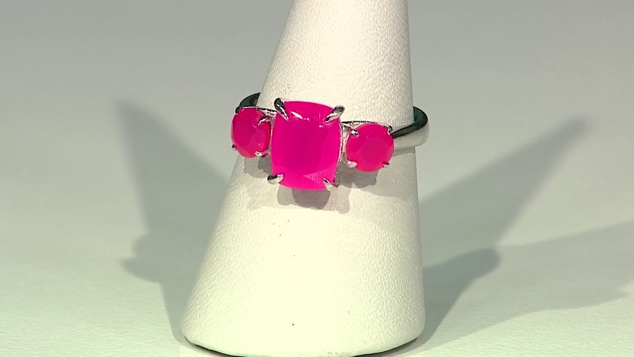 Video Raspberry Chalcedony Silver Ring