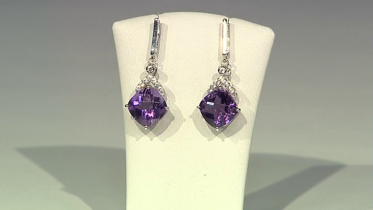 Video Amethyst Silver Earrings