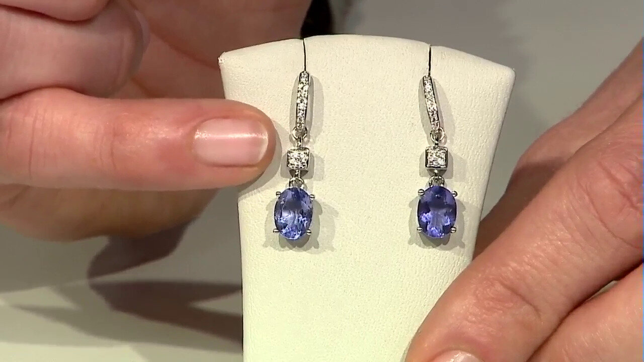 Video Boucles d'oreilles en argent et Fluorite à couleur changeante