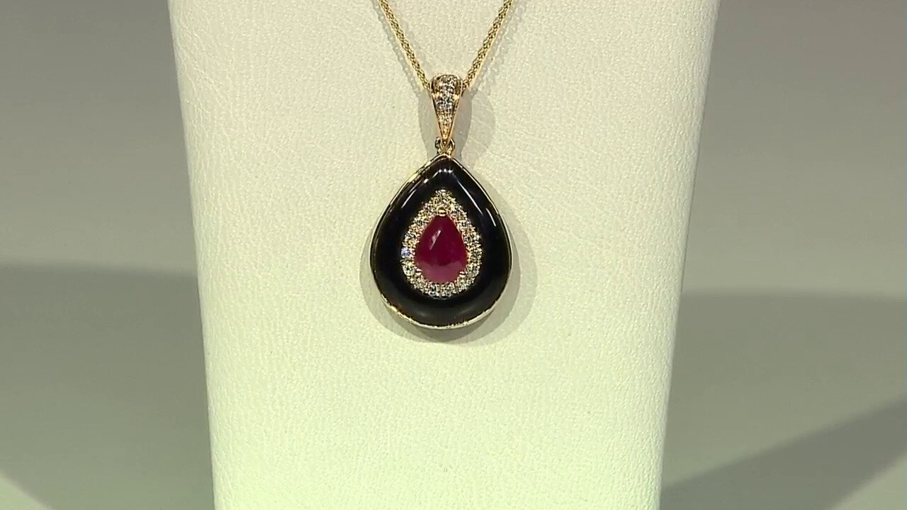 Video 14K AAA Mozambique Ruby Gold Necklace (CIRARI)