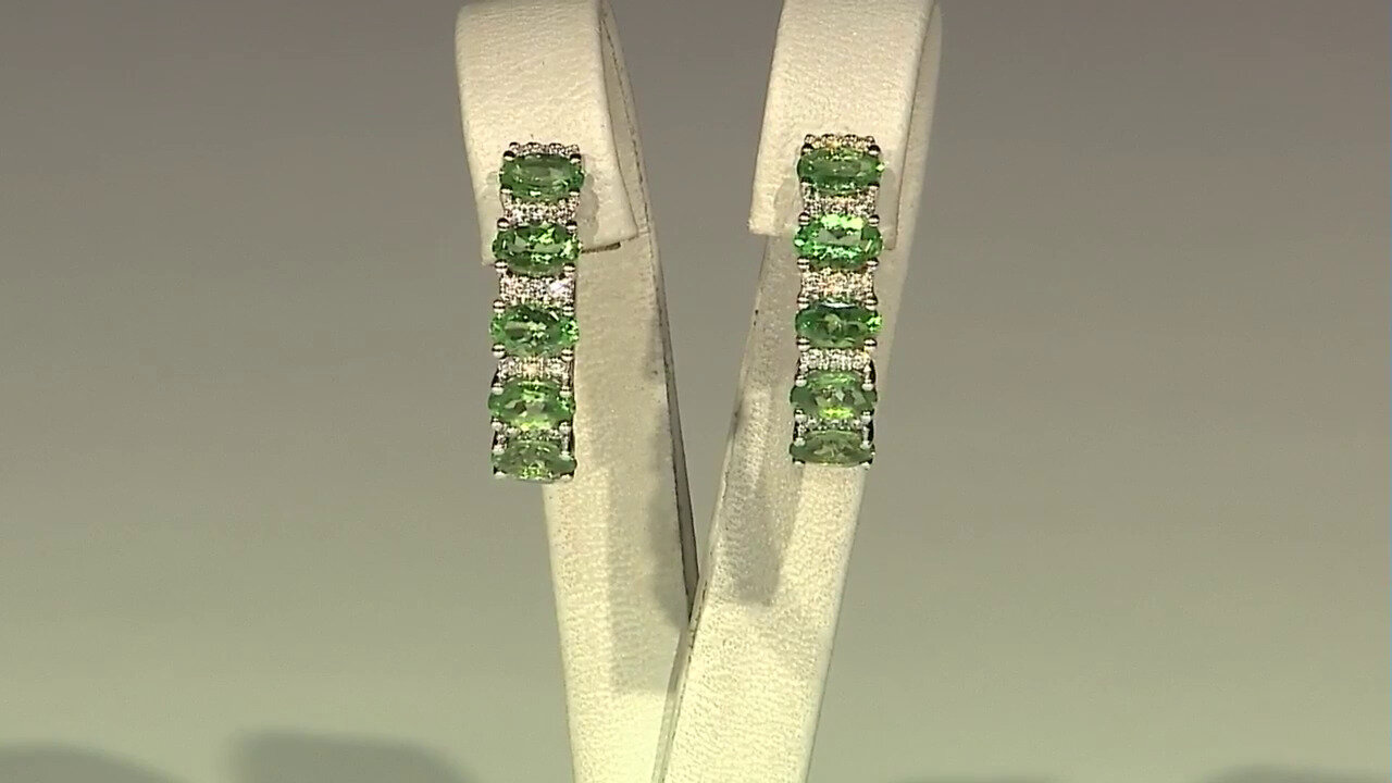 Video 14K AAA Kenya Tsavorite Gold Earrings (CIRARI)