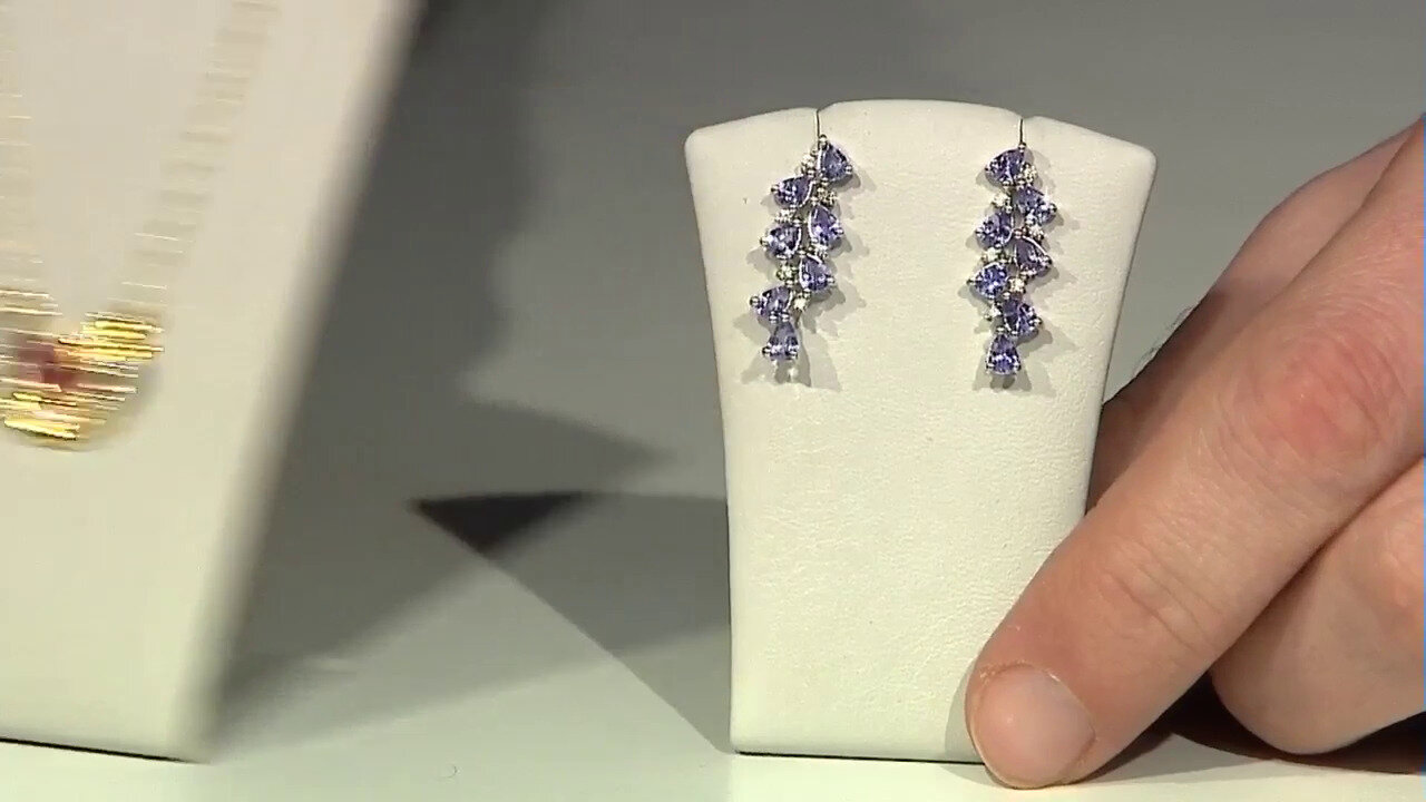 Video Tanzanite Silver Earrings