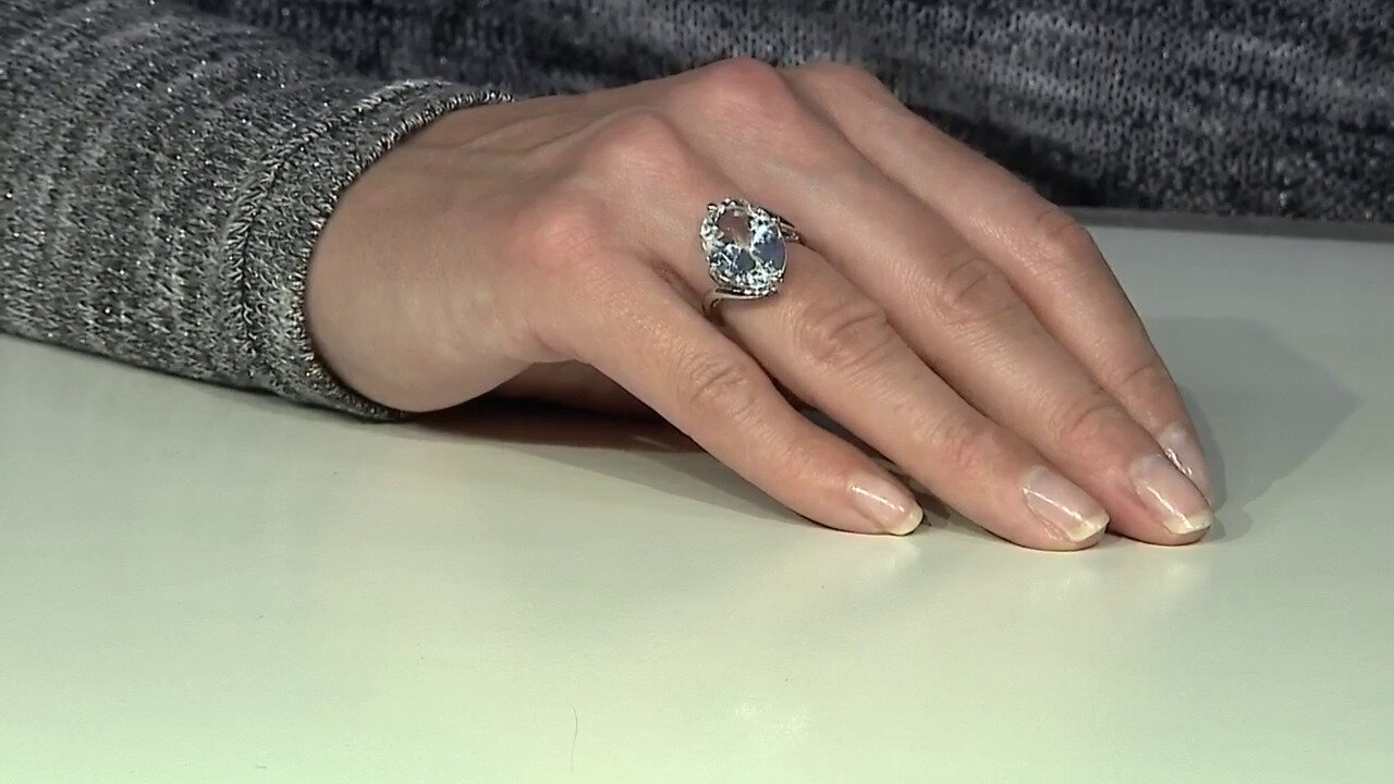 Video White Topaz Silver Ring