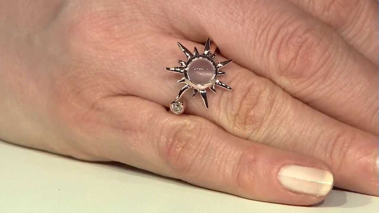 Video Rose Quartz Silver Ring