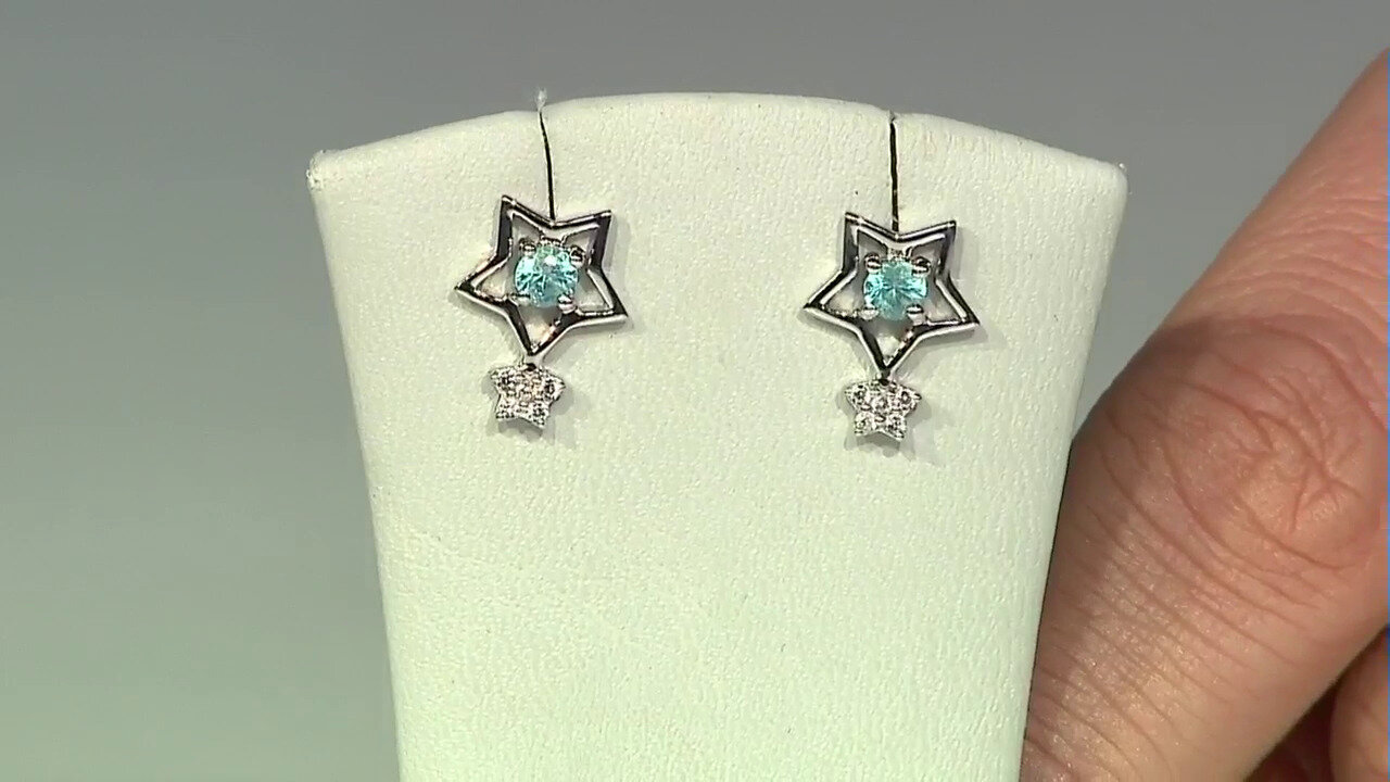 Video Blue Apatite Silver Earrings