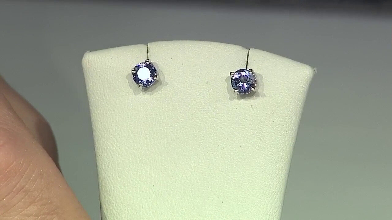 Video Tanzanite Silver Earrings