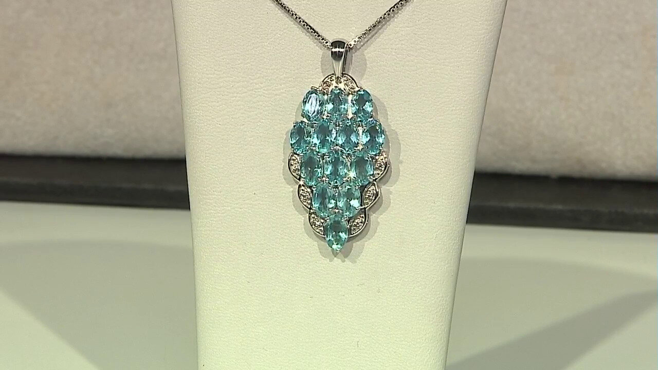 Video Blue Apatite Silver Pendant