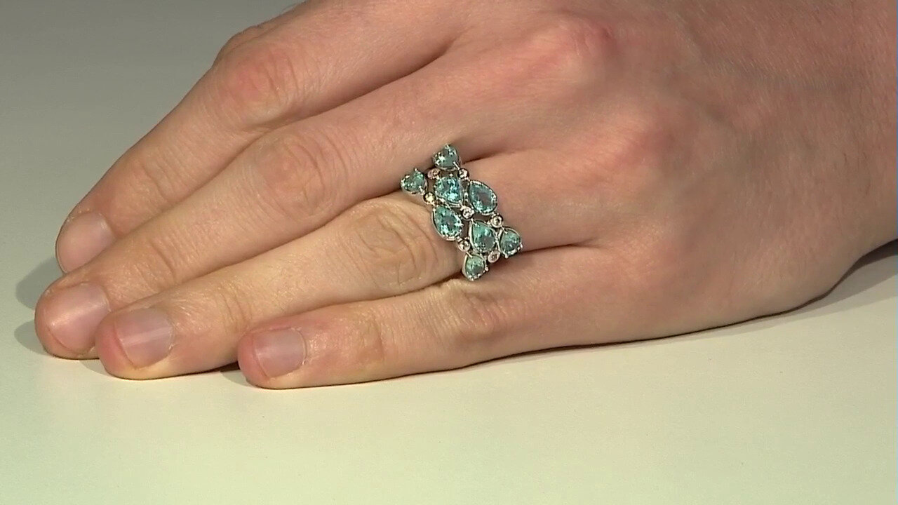 Video Blue Apatite Silver Ring