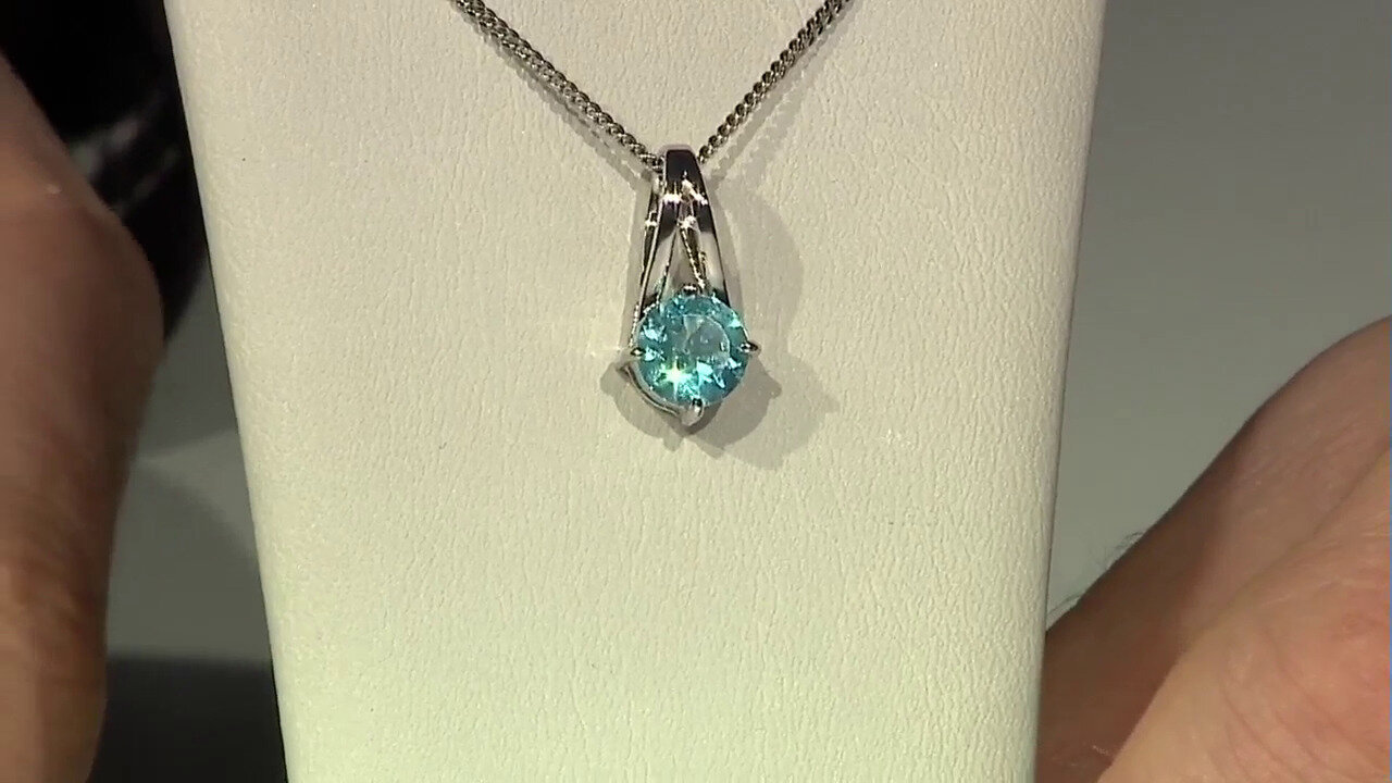 Video Blue Apatite Silver Pendant