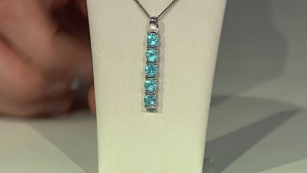 Video Blue Apatite Silver Pendant