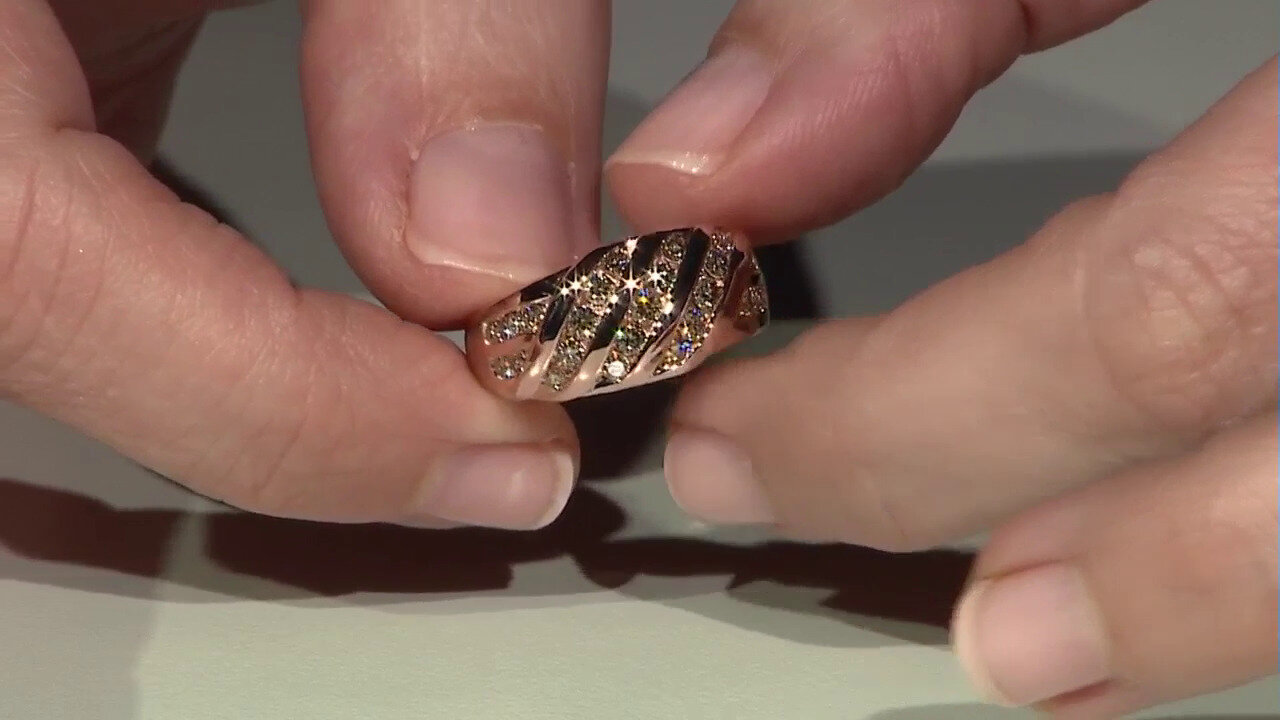 Video 9K SI1 Argyle Rose De France Diamond Gold Ring (Annette)