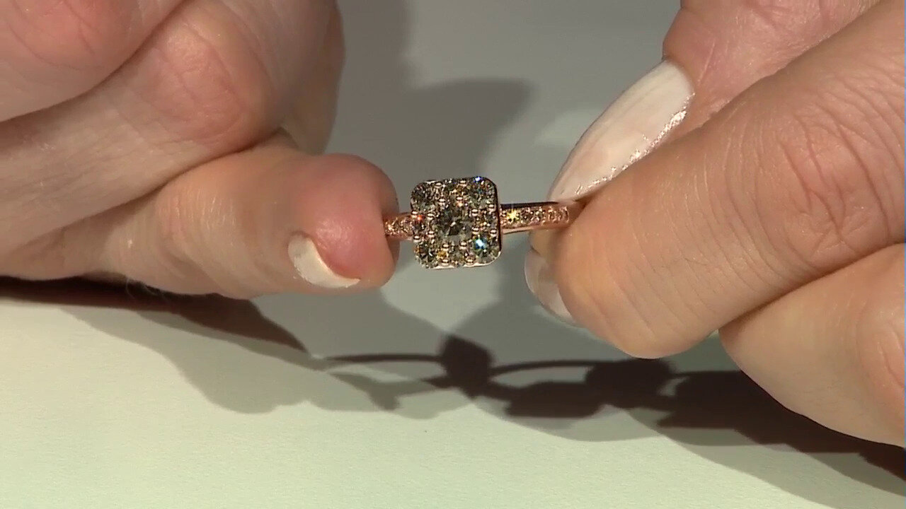 Video 9K VS1 Argyle Rose De France Diamond Gold Ring (Annette)