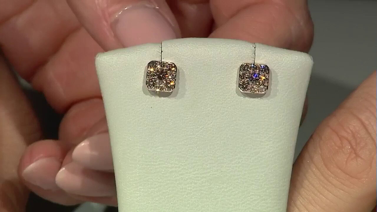 Video 9K SI1 Argyle Rose De France Diamond Gold Earrings (Annette)