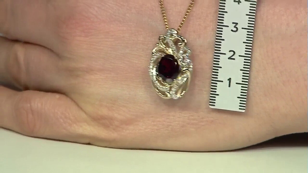 Video Pendentif en or et Rhodolite de la Vallée du Rift (Rifkind 1894 Collection)