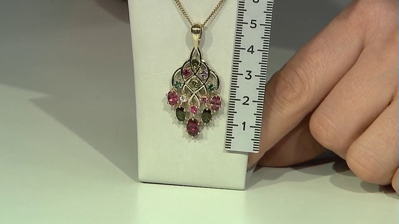 Video 9K Brazilian Pink Tourmaline Gold Pendant (Rifkind 1894 Collection)
