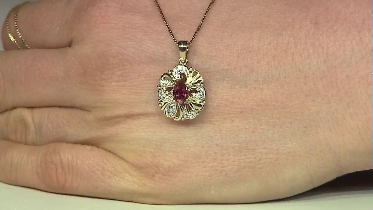 Video Colgante en oro con Turmalina rosa de Brasil (Rifkind 1894 Collection)