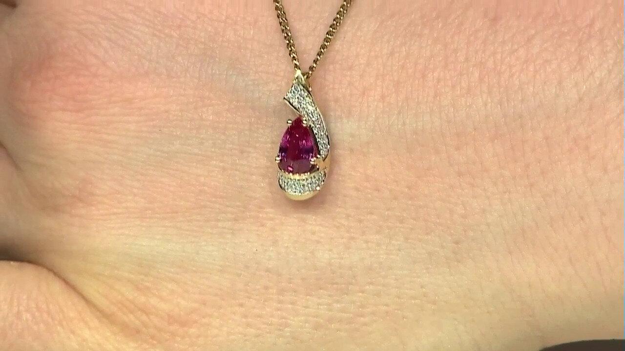 Video 18K Pink Sapphire Gold Pendant (Rifkind 1894 Collection)