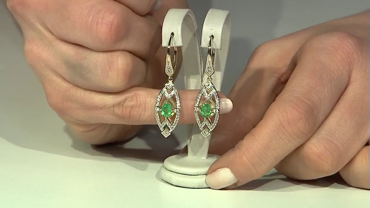 Video Sambia-Smaragd-Goldohrringe (Rifkind 1894 Collection)