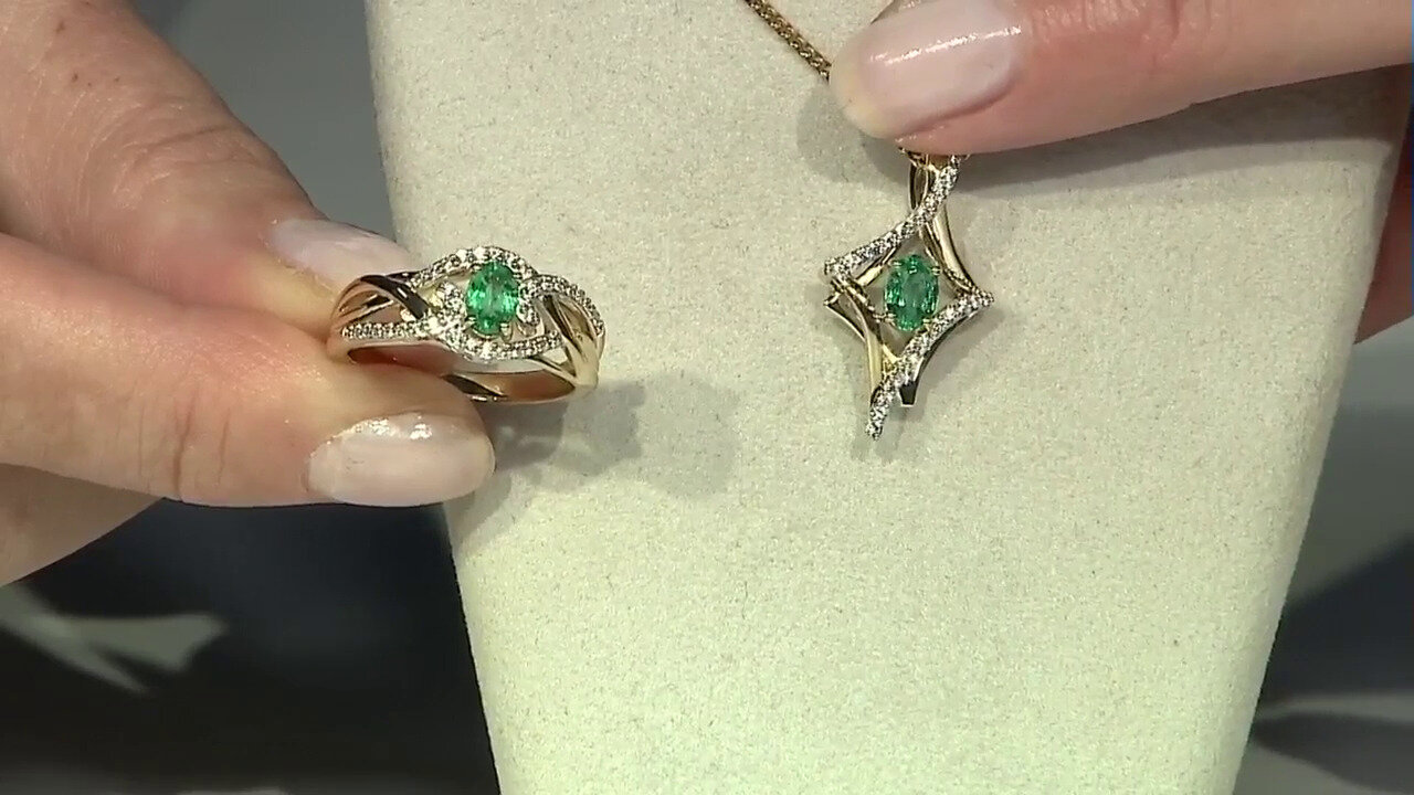 Video Sambia-Smaragd-Goldohrringe (Rifkind 1894 Collection)