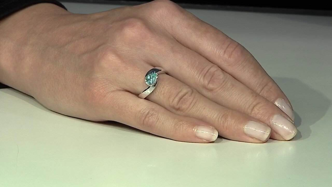 Video Blue Apatite Silver Ring (Pallanova)